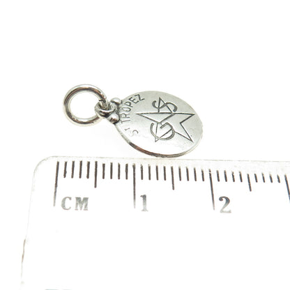 925 Sterling Silver Vintage St. Tropez Oxidized Minimalist Charm Pendant