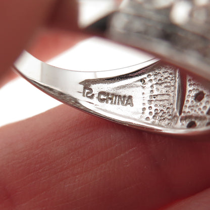 Ross Simons 925 Sterling Silver Round-Cut C Z Floral Ring Size 9