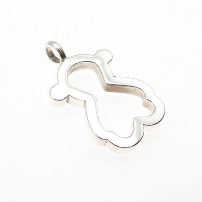 925 Sterling Silver Vintage Teddy Bear Charm Pendant