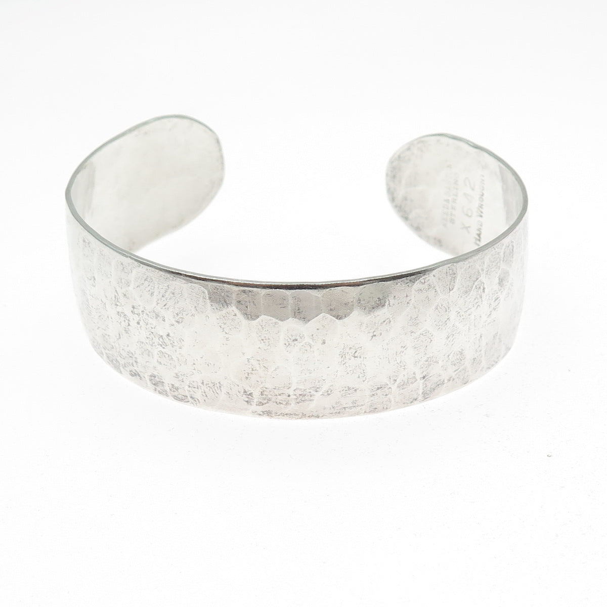 REED & BARTON 925 Sterling Silver Vintage Hammered Adjustable Bracelet 7" X642