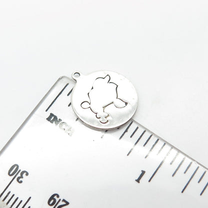925 Sterling Silver USA Two In Town Poodle Dog Charm Pendant