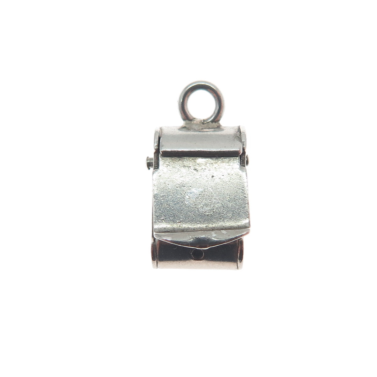 925 Sterling Silver Antique Art Deco Mail Box Minimalist 3D Charm Pendant
