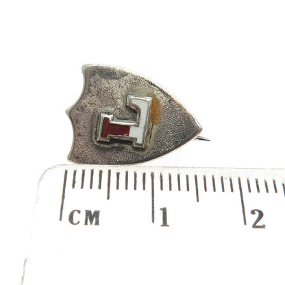 925 Sterling Silver Antique Art Deco Enamel Lincoln University Pin Brooch