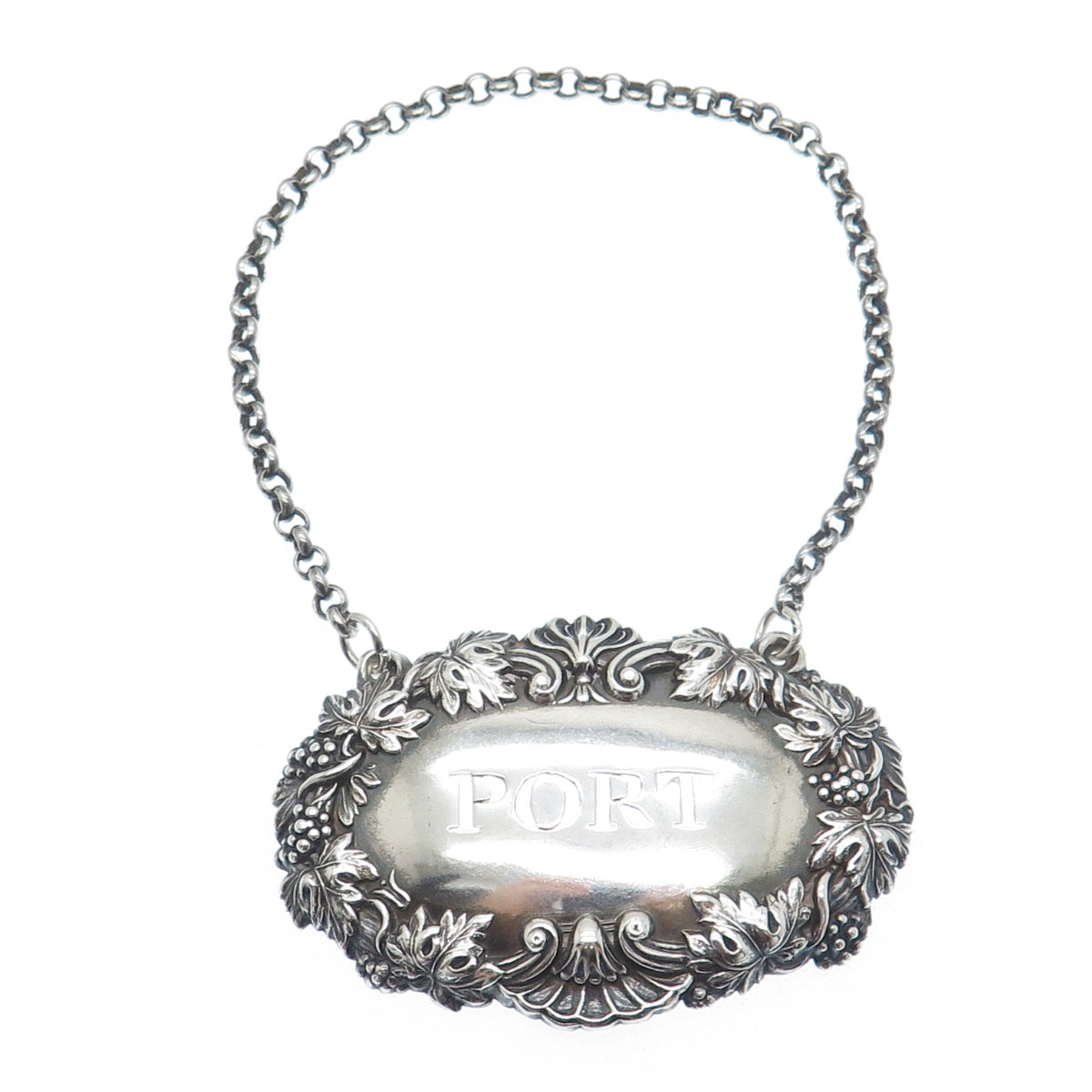 ROBINSON EDKINS & ASTON Sterling Silver Antique 1836 Birmingham Port Bottle Tag