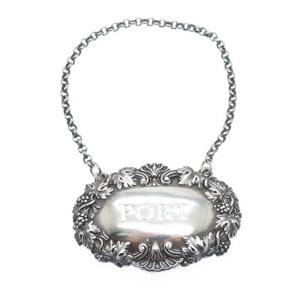 ROBINSON EDKINS & ASTON Sterling Silver Antique 1836 Birmingham Port Bottle Tag