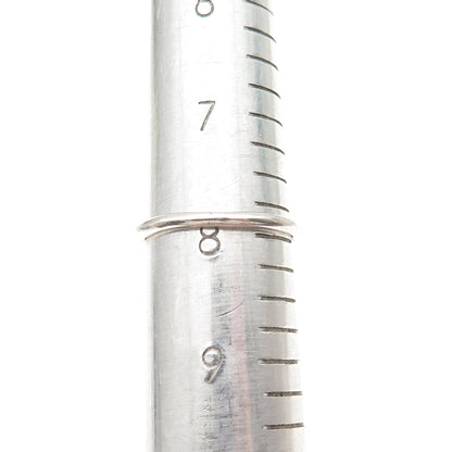 925 Sterling Silver Vintage Real Round-Cut Amethyst Modernist Ring Size 8