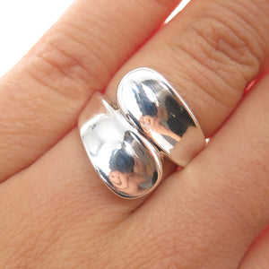 925 Sterling Silver Vintage Modernist Bypass Ring Size 6.25