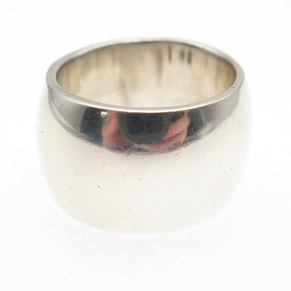 Chapal Zenray 925 Sterling Silver Vintage Wide Cigar Band Ring Size 8