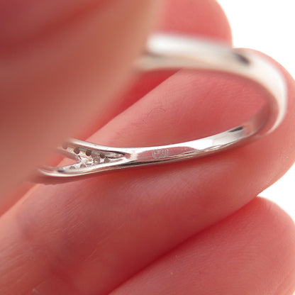 Charles Winston 925 Sterling Silver Real Diamond Love Knot Ring Size 7.75