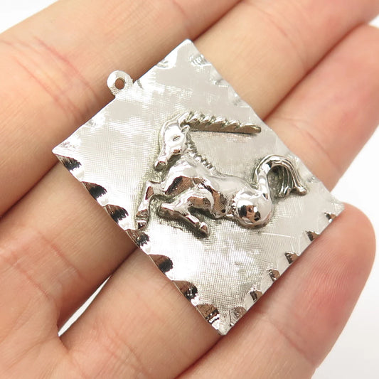 925 Sterling Silver Vintage Capricorn Zodiac Sign Pendant