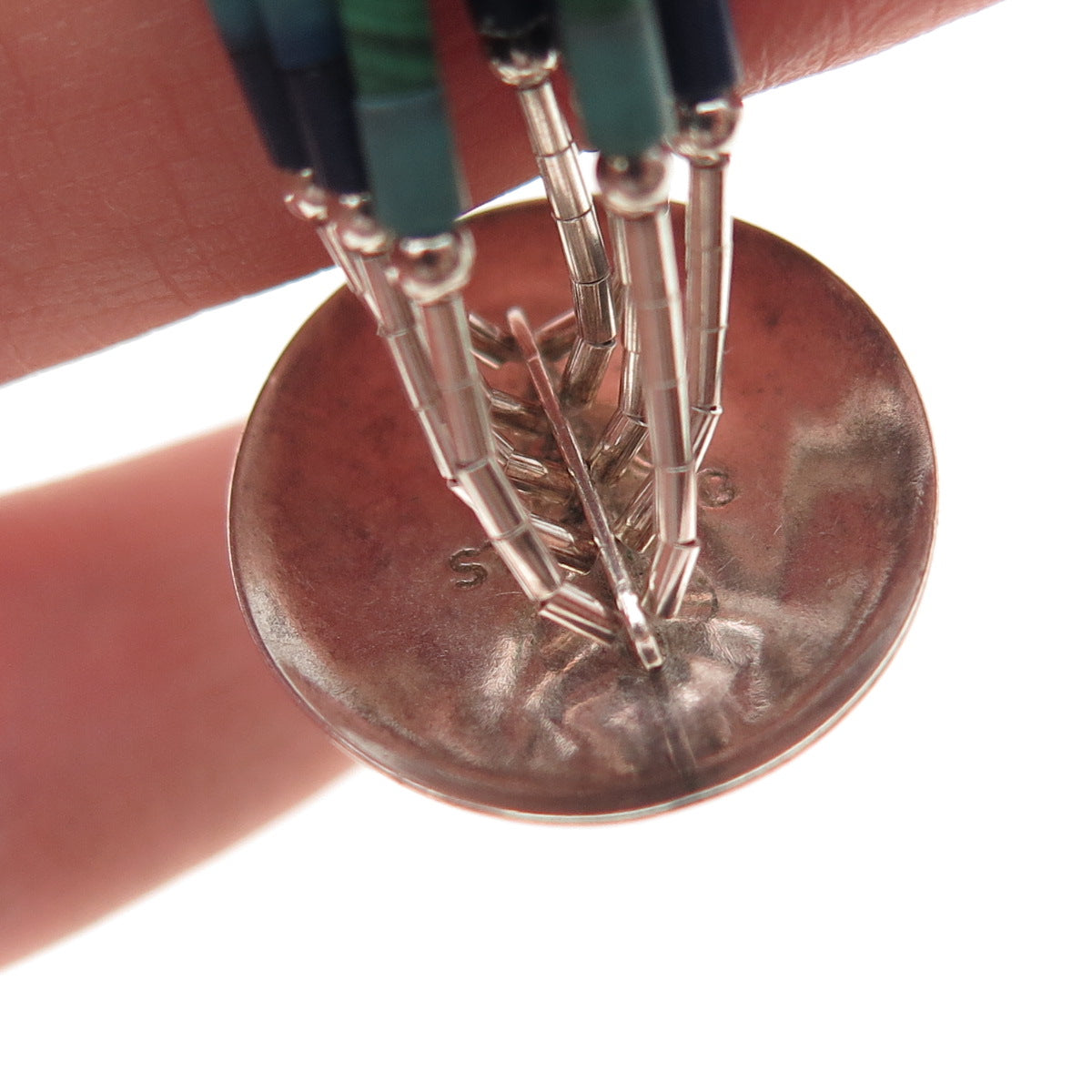 Thomas Singer Old Pawn Sterling Silver Vintage Multi-Gem 5-Strand Bracelet 7.5"