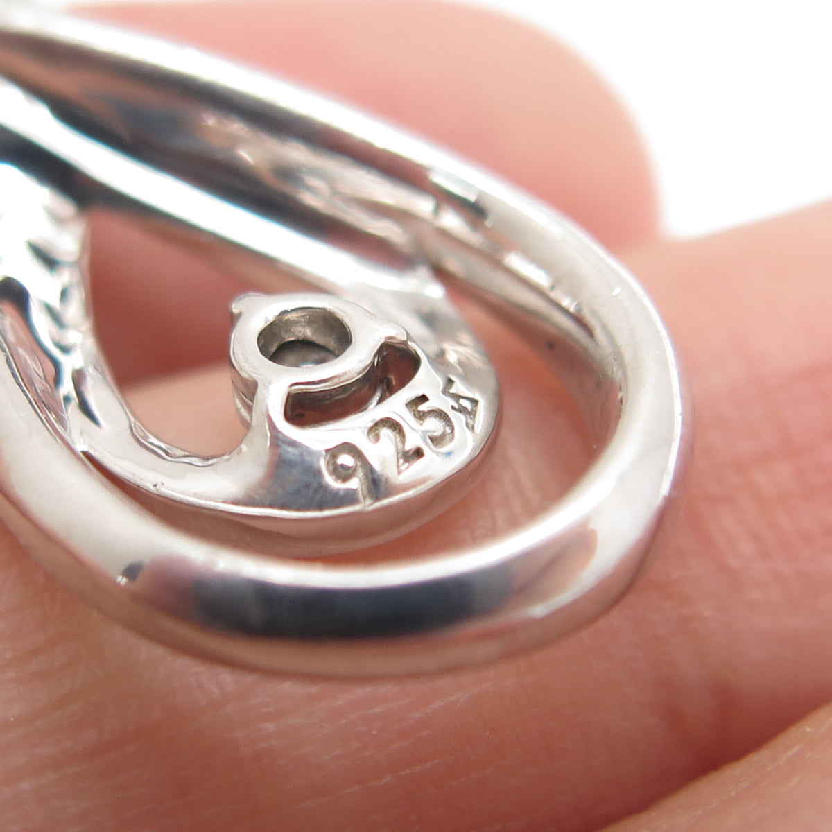 925 Sterling Silver Real Round-Cut Diamond Infinity Slide Pendant