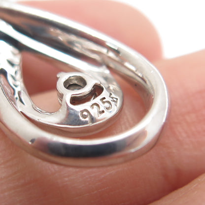 925 Sterling Silver Real Round-Cut Diamond Infinity Slide Pendant