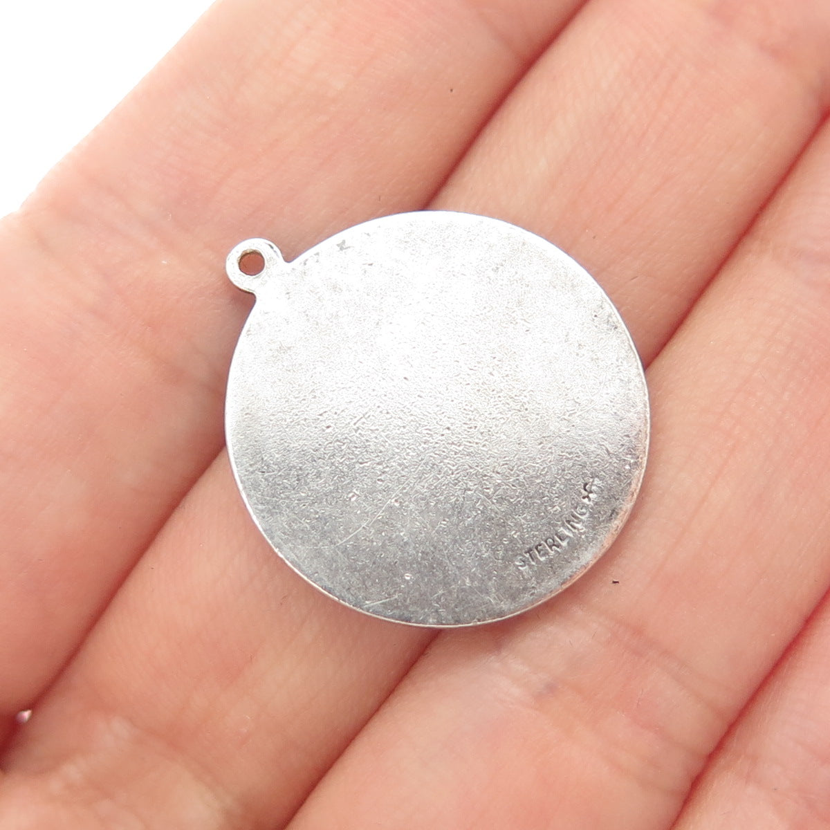 GRIFFITH & SONS Sterling Silver Vintage First Communion Oxidized Charm Pendant