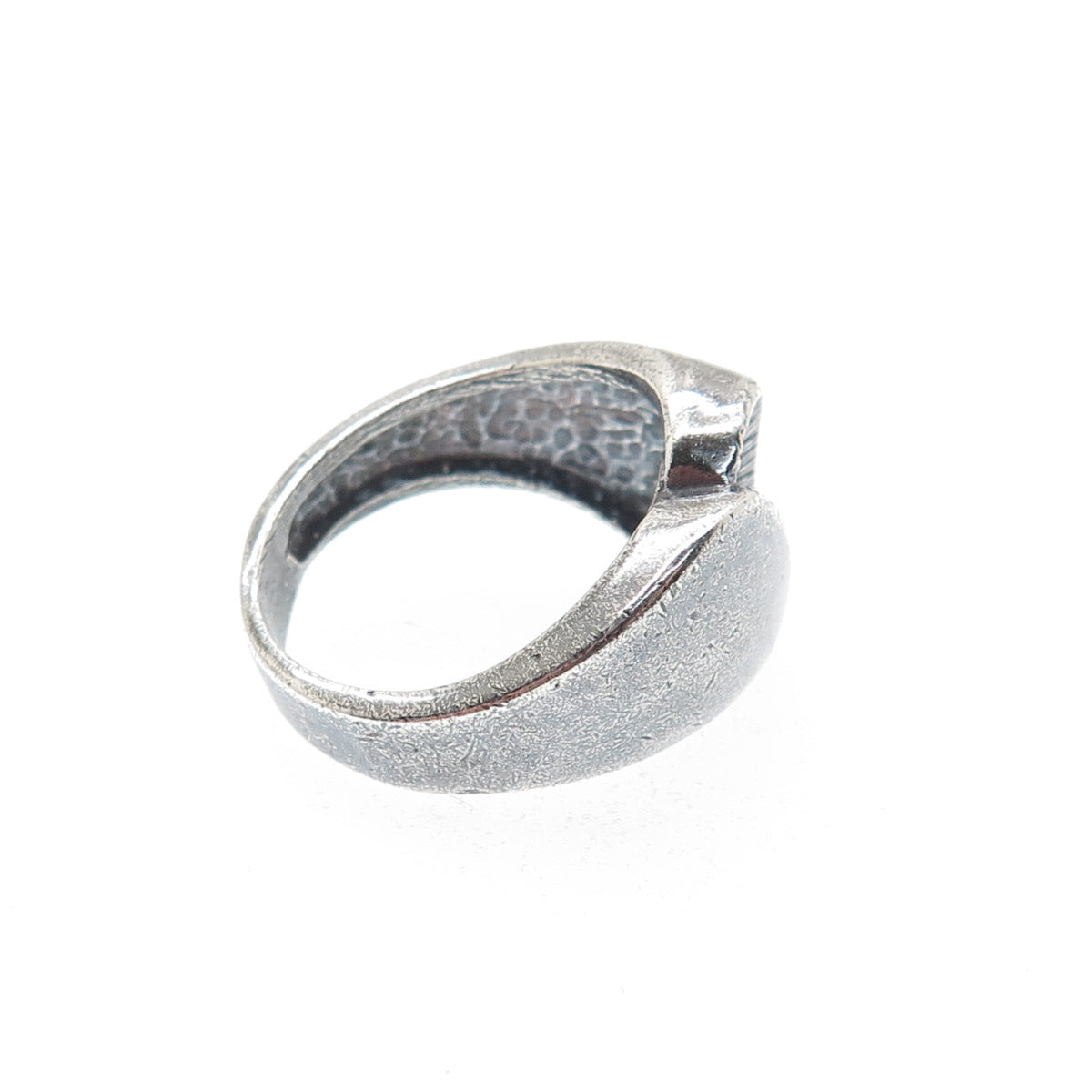 KARLAN & BLEICHER 925 Sterling Silver Vintage Modernist Oxidized Ring Size 6.5