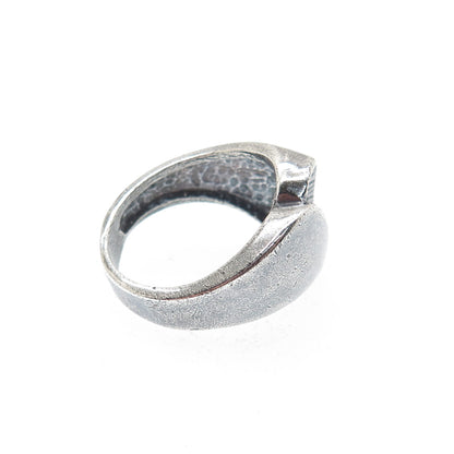 KARLAN & BLEICHER 925 Sterling Silver Vintage Modernist Oxidized Ring Size 6.5