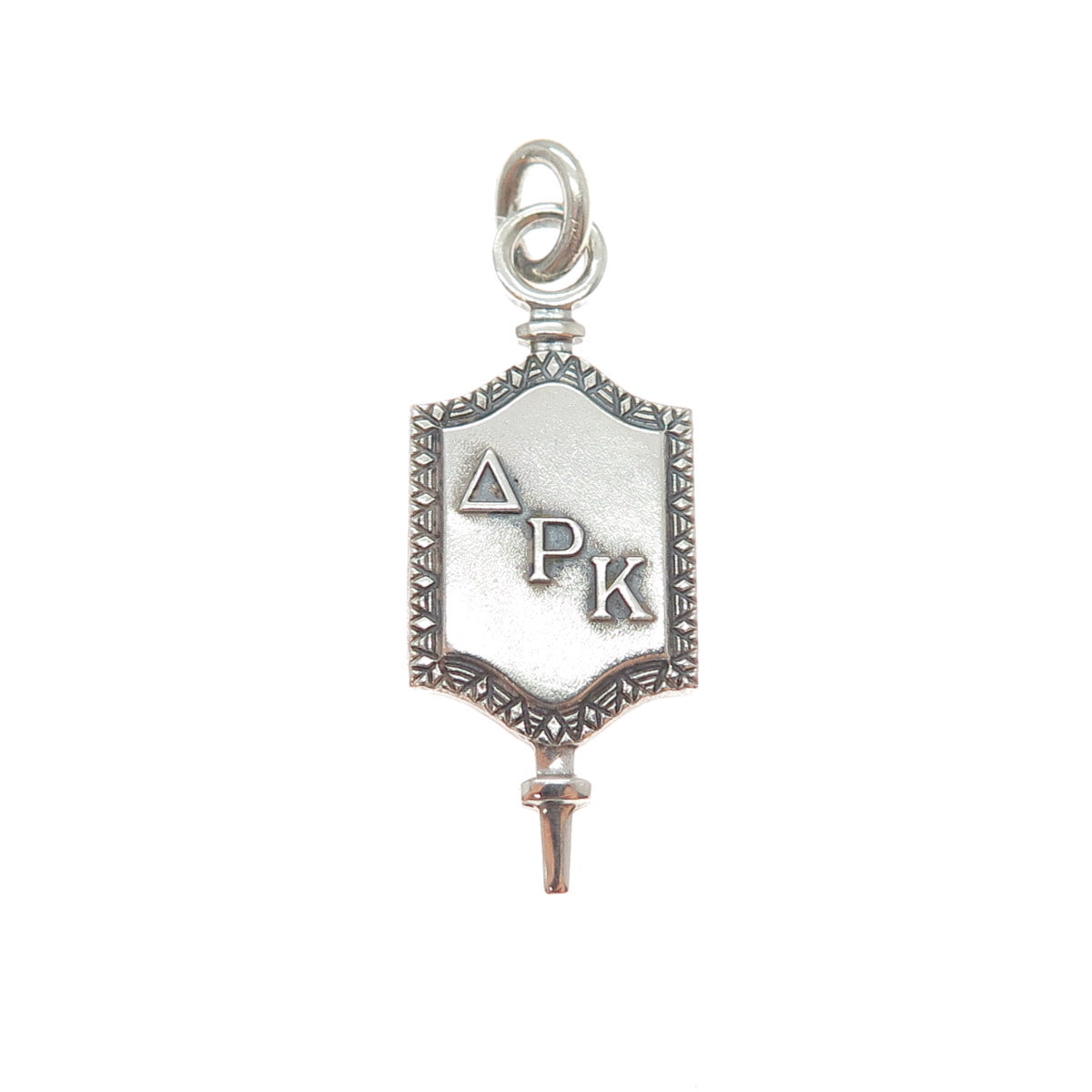 925 Sterling Silver Vintage Delta Pi Kappa Sorority Key Charm Pendant