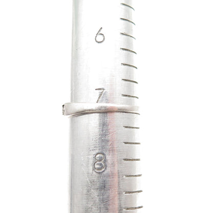 CHUCK CLEMENCY Sterling Silver Real Diamond Half Eternity Band Ring Size 7.25