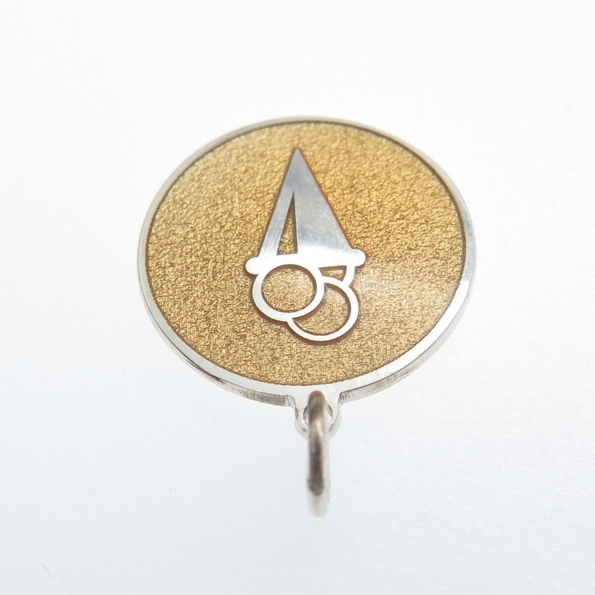 925 Sterling Silver Yellow Enamel Ice Cream Round Tag Minimalist Charm Pendant