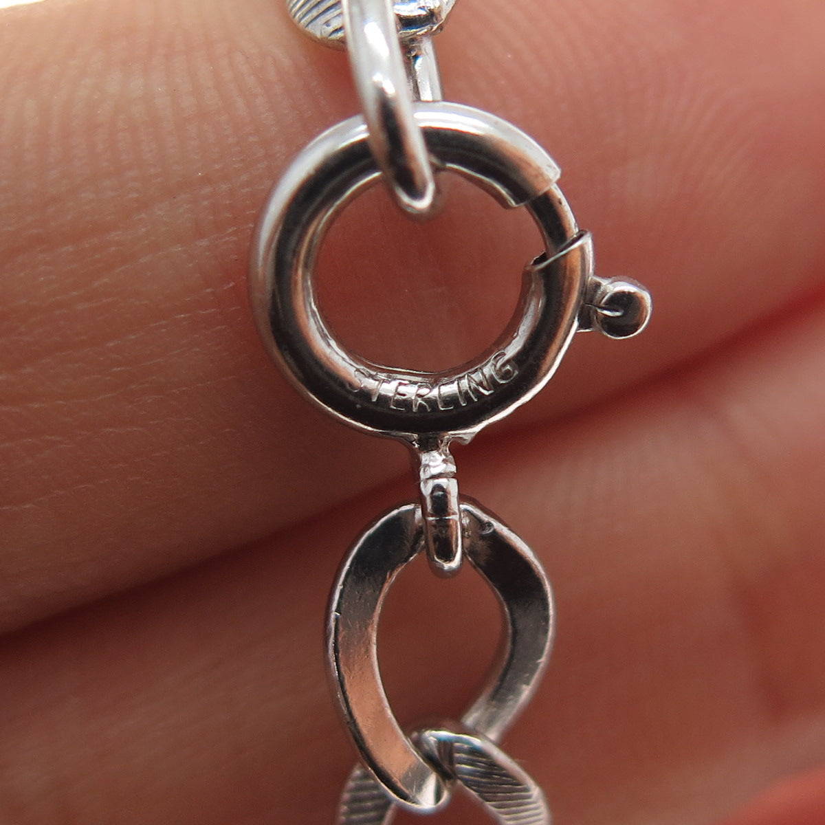 925 Sterling Silver Vintage Curb Link Bracelet 7"