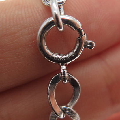 925 Sterling Silver Vintage Curb Link Bracelet 7"