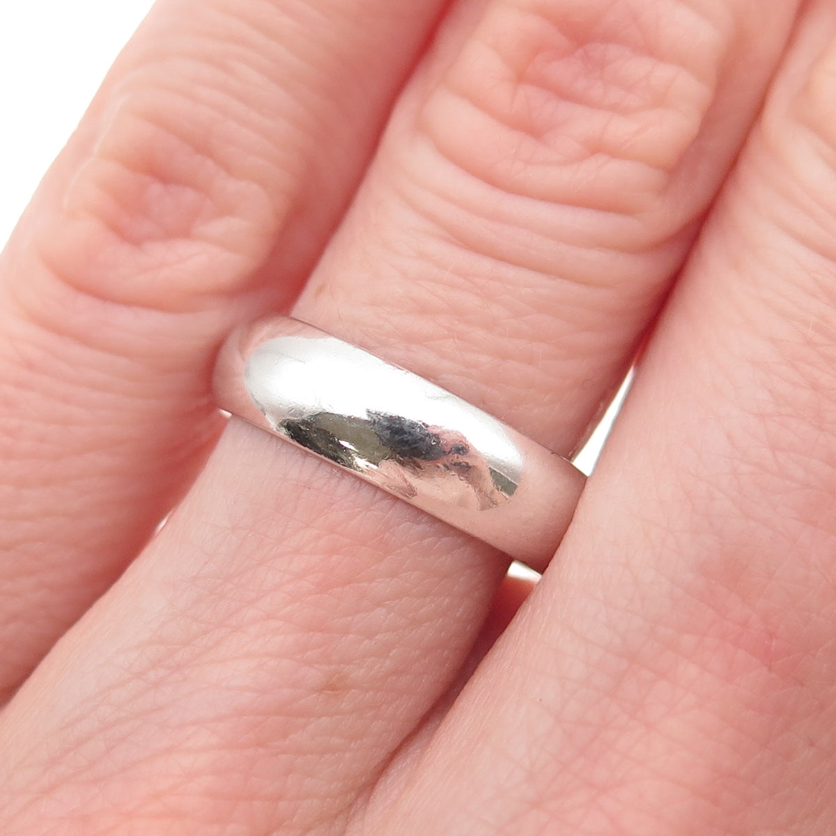 925 Sterling Silver Vintage Classic Wedding Band Ring Size 6.25