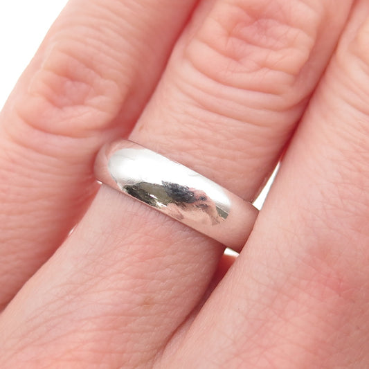 925 Sterling Silver Vintage Classic Wedding Band Ring Size 6.25