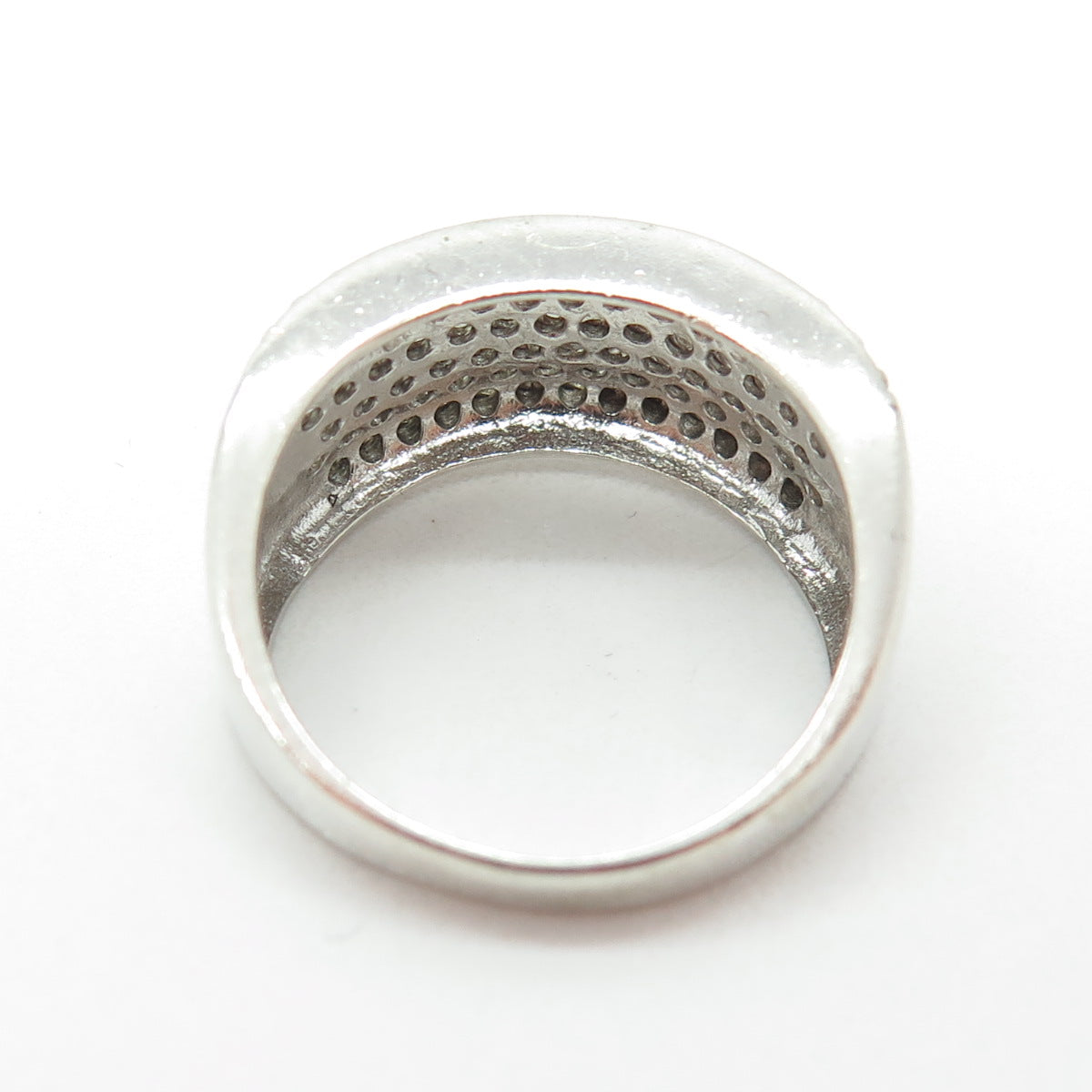 925 Sterling Silver Round-Cut C Z Sparkle Ring Size 8.25