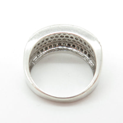 925 Sterling Silver Round-Cut C Z Sparkle Ring Size 8.25