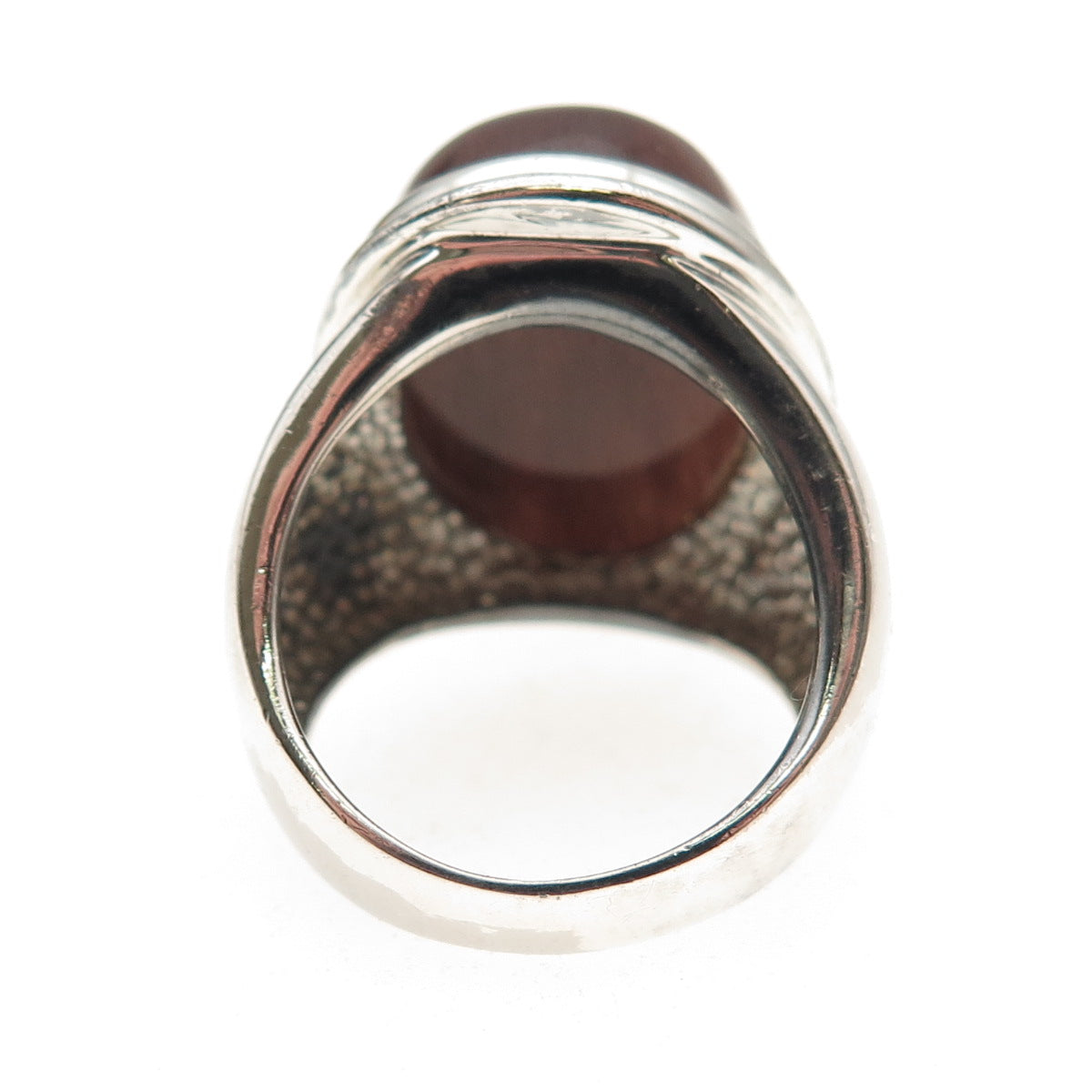 Badavici Sterling Silver Vintage Real Rutilated Quartz Modernist Ring Size 6.25
