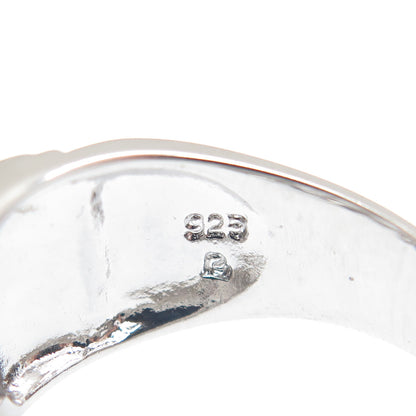 925 Sterling Silver Real Diamond Accent Ornate Ring Size 8.25