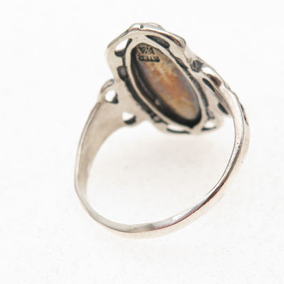 Wheeler Mfg Old Pawn 925 Sterling Silver Vintage Hematite Oxidized Ring Size 10
