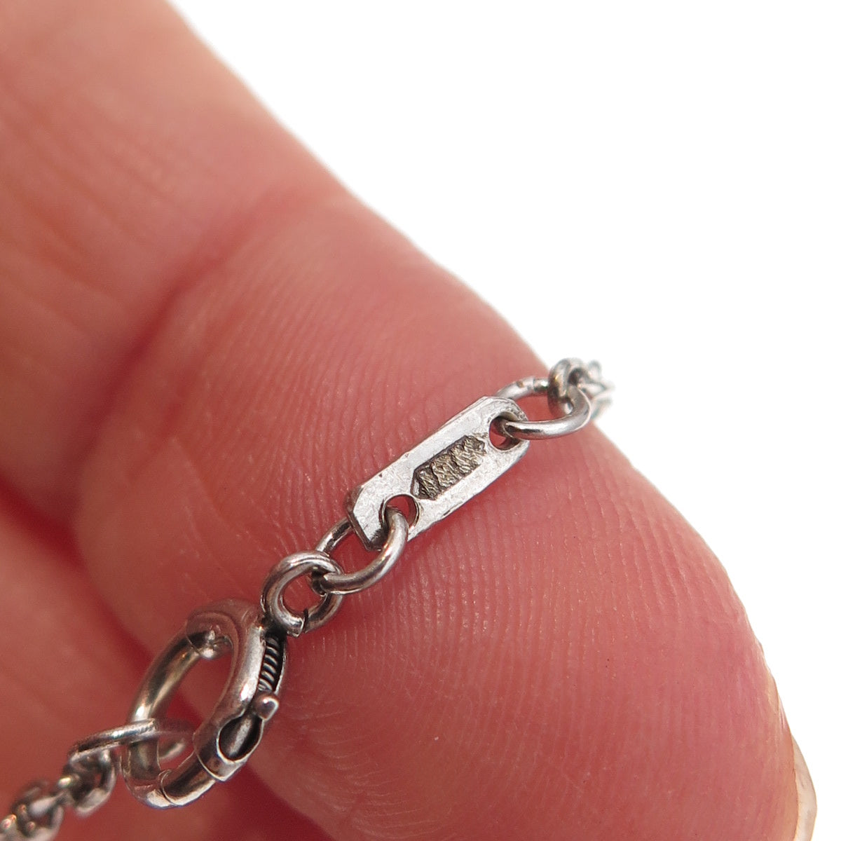 925 Sterling Silver Antique Art Deco Bar Cable Chain Necklace 14" (broken link)