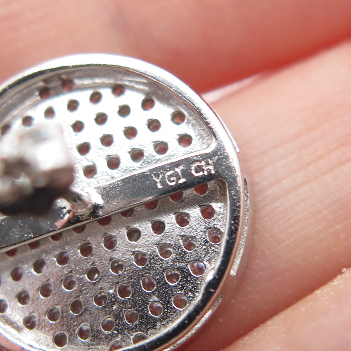 925 Sterling Silver Round-Cut C Z Sparkle Disc Stud Earrings