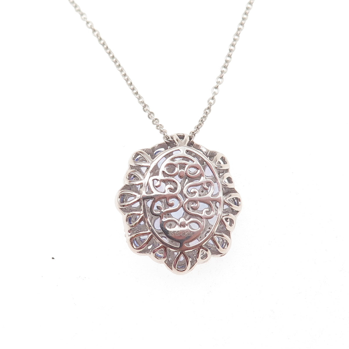 Chuck Clemency 925 Sterling Silver Real Tanzanite Cable Chain Necklace 20"