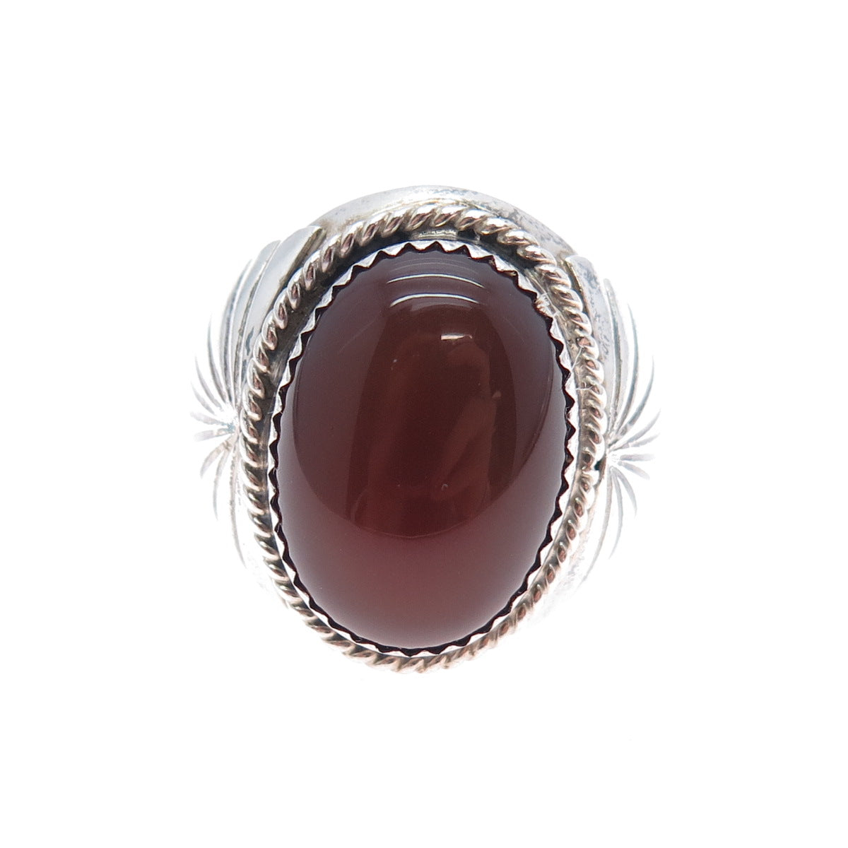 CAROLYN POLLACK Old Pawn Sterling Silver Vintage Carnelian Tribal Ring Size 9