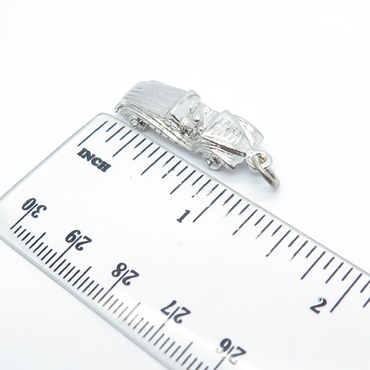 925 Sterling Silver Vintage Retro Cabriolet Car Charm Pendant