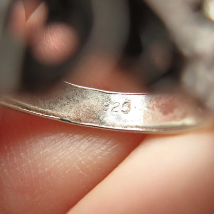 925 Sterling Silver Vintage Swirl Modernist Ring Size 5.5
