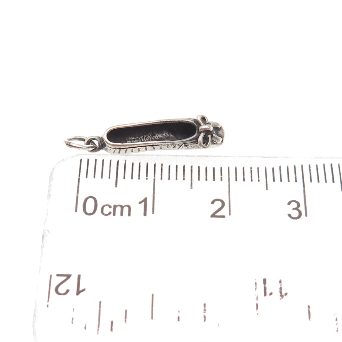 Sunwest 925 Sterling Silver Vintage Ballerina Shoe Oxidized Mini Charm Pendant
