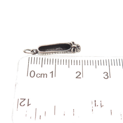 Sunwest 925 Sterling Silver Vintage Ballerina Shoe Oxidized Mini Charm Pendant