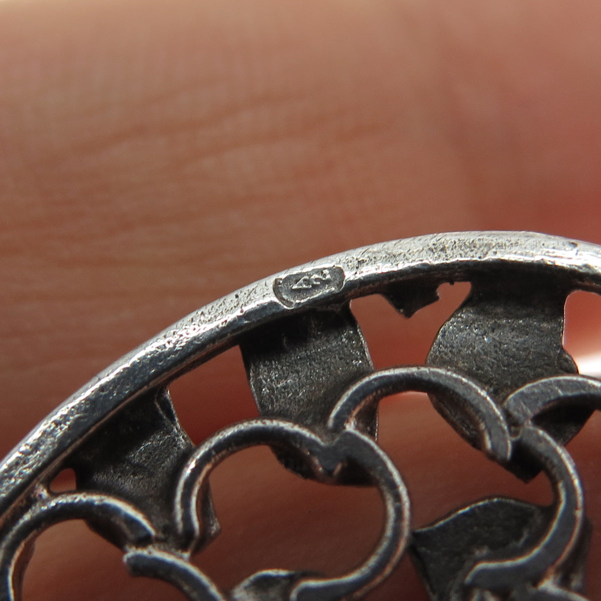 925 Sterling Silver Vintage Israel Real Eilat Modernist Heart Pendant