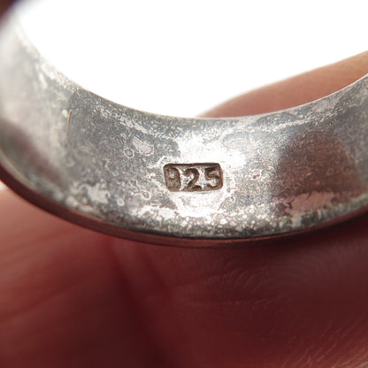 925 Sterling Silver Vintage Greek Maze Oxidized Band Ring Size 6.5