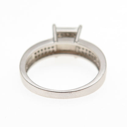 925 Sterling Silver Round-Cut C Z Engagement Ring Size 7