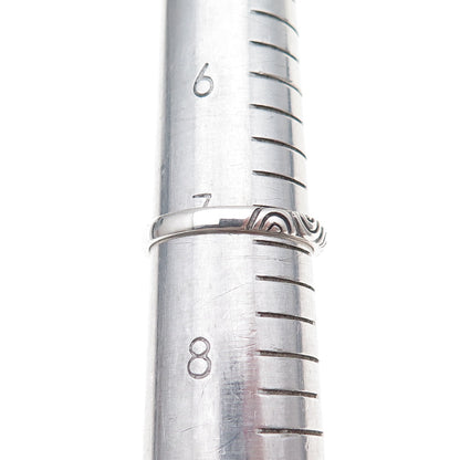 SX Sally C 925 Sterling Silver Vintage Seigaiha-Style Band Ring Size 7.25