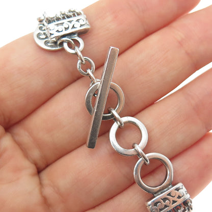 LOIS HILL Sterling Silver Vintage 4-Strand Station Multi-Chain Necklace 16-18"