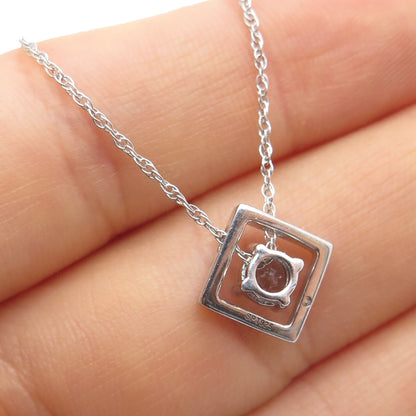 925 Sterling Silver Real Blue Topaz & C Z Singapore Chain Necklace 19"