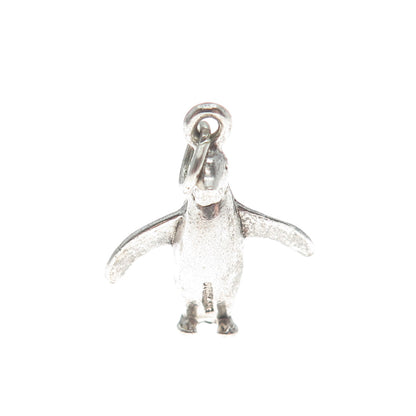 925 Sterling Silver Vintage Penguin Minimalist 3D Charm Pendant