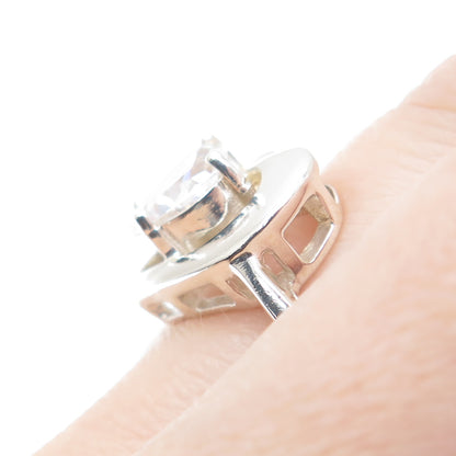 925 Sterling Silver Heart-Cut C Z Promise Ring Size 9