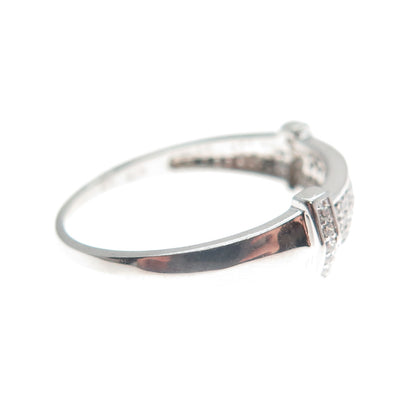 925 Sterling Silver Round-Cut C Z Sparkle Ring Size 9.25