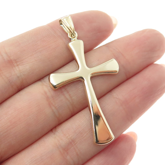 14K Yellow Gold Cross Religious Charm Pendant